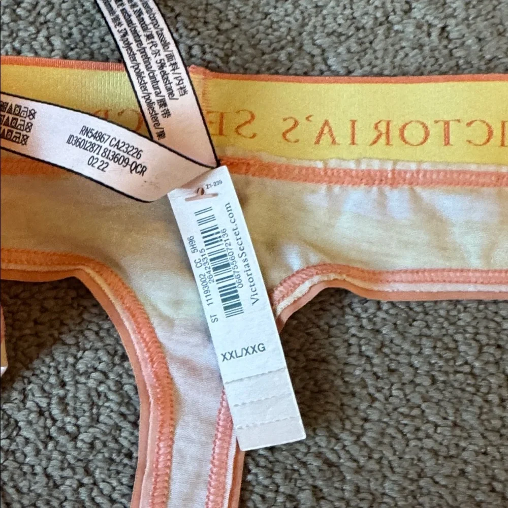 Victoria’s Secret Tie Dye Vanilla Dream White Cotton Logo Thong Panty SIZE XXL